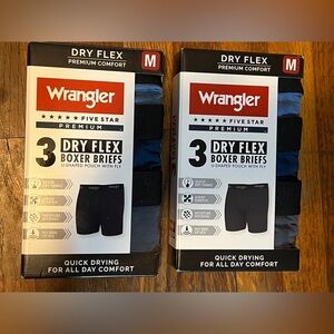 6 Pairs Wrangler Dry Flex Boxer Briefs Size Medium New
